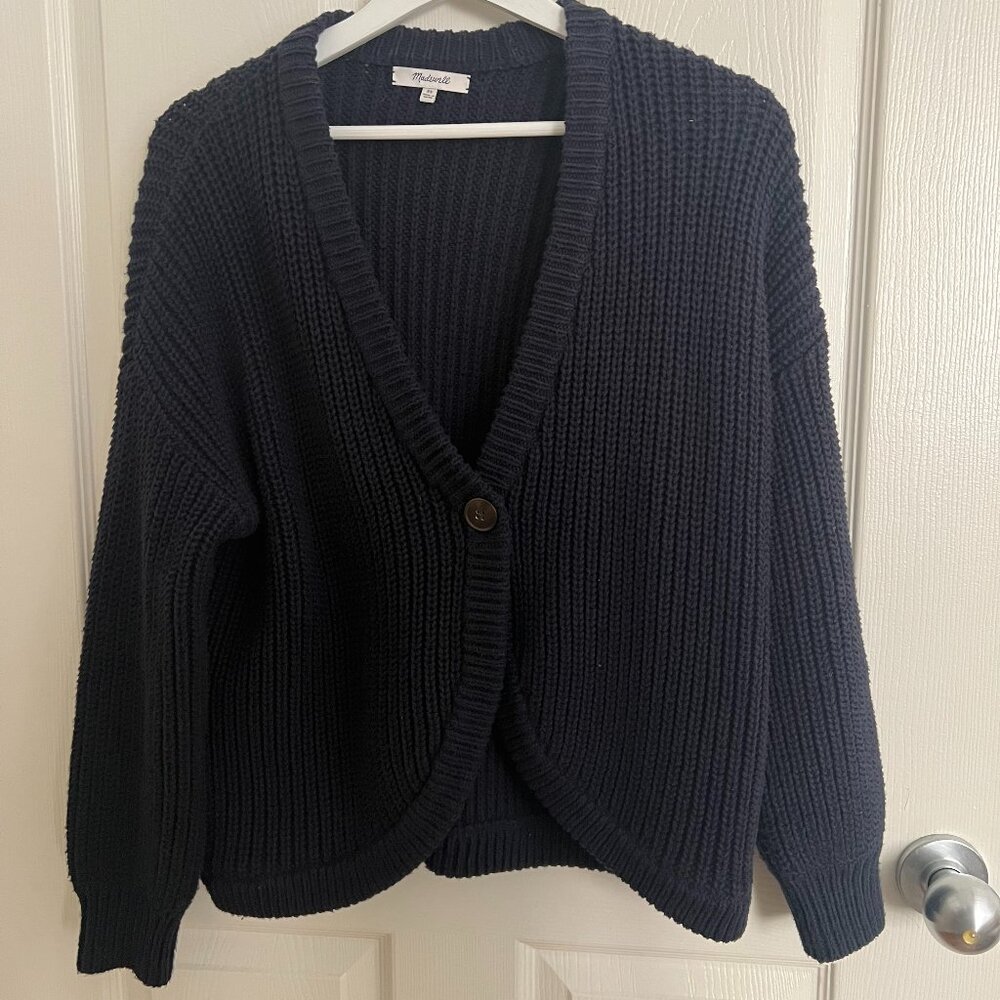 Madewell Chunky Knit Cardigan One Button Closure XS (US)